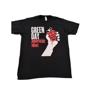 Green Day American Idiot Band T Shirt Large Black Graphic Rock T-Shirt Large